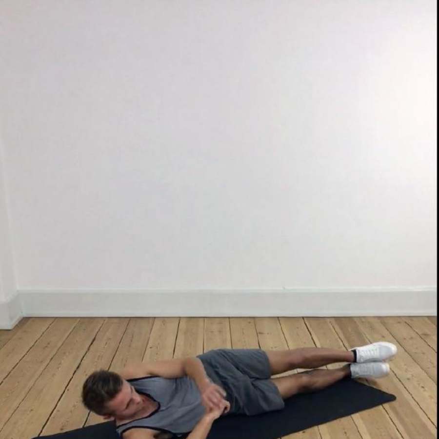 Posterior shoulder capsule stretch (sleeper's stretch)
