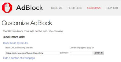 Block Mining Script dengan Adblock