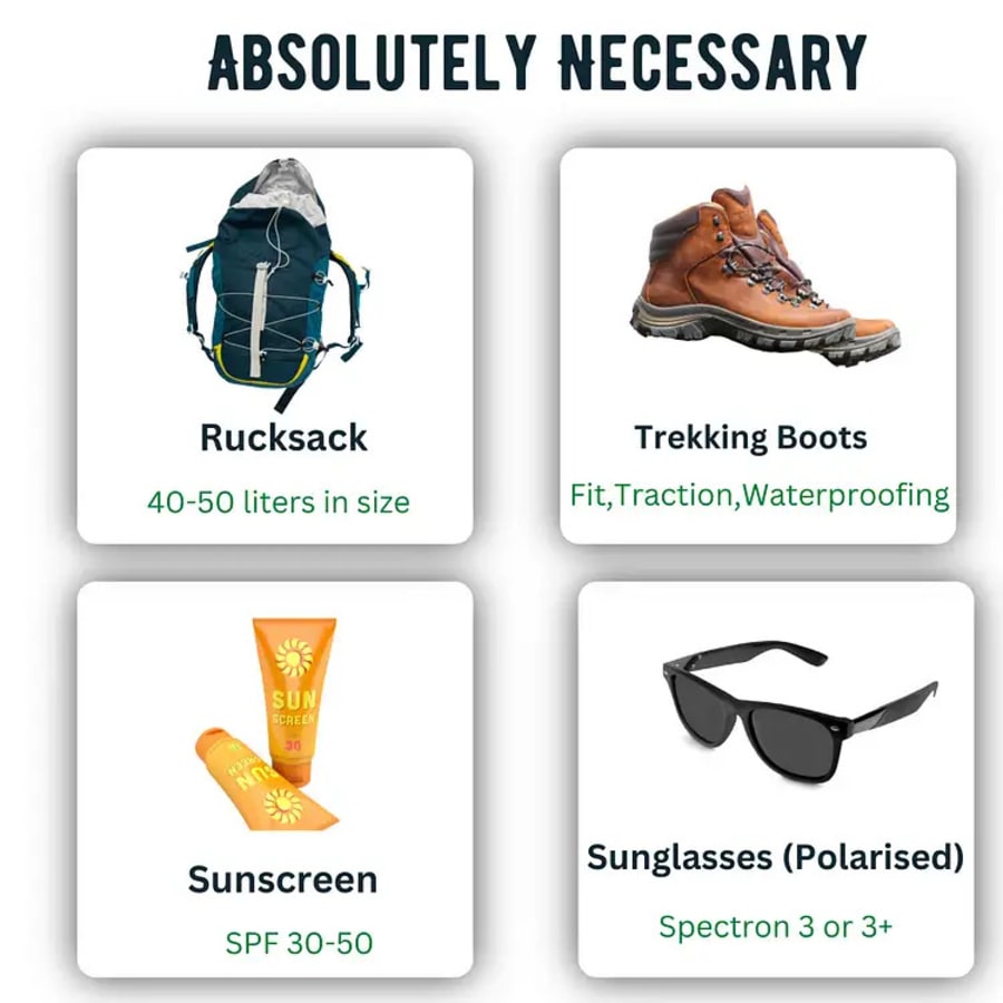 absolutely necessary gear