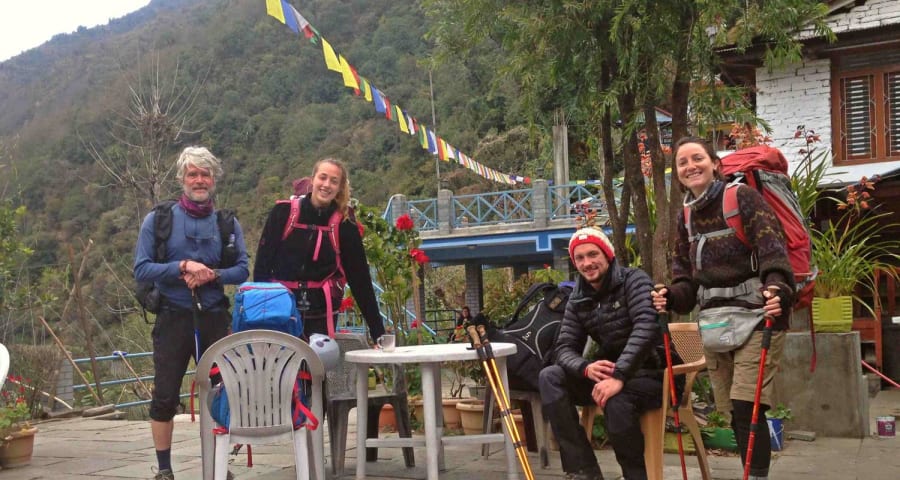 family trek in nepal