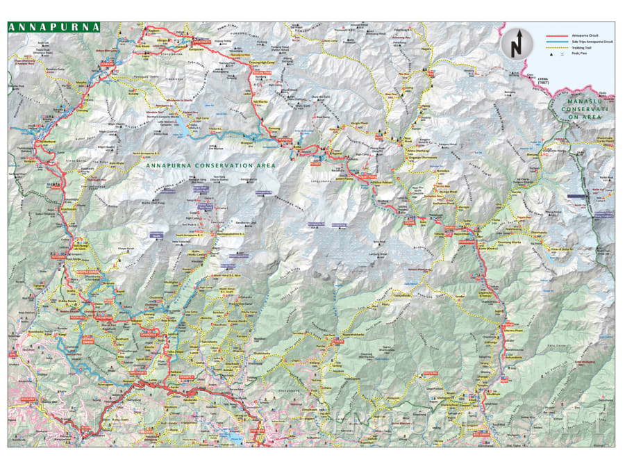 Annapurna Circuit Trek Map