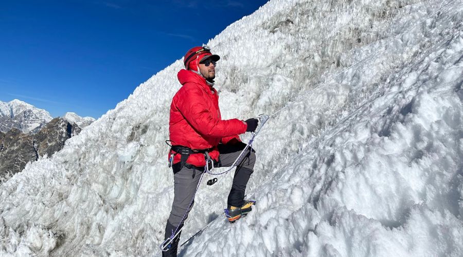 Young Climber in island peak