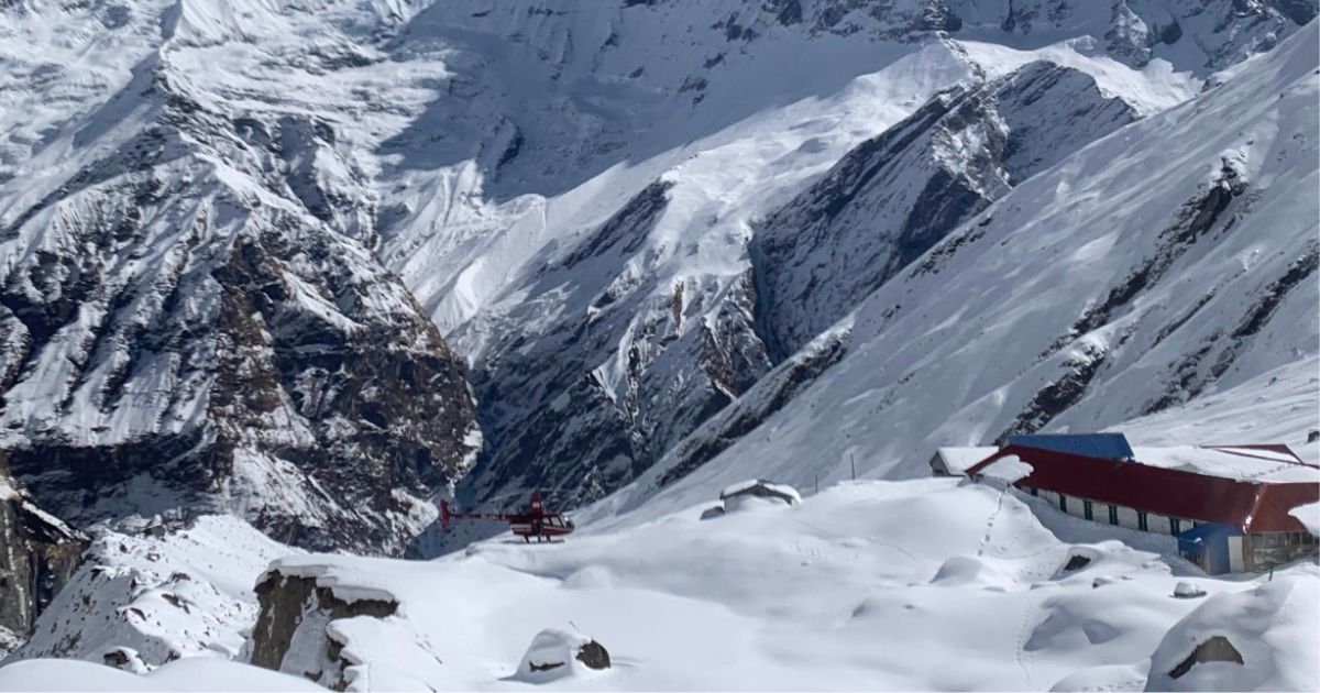 annapurna base camp heli view