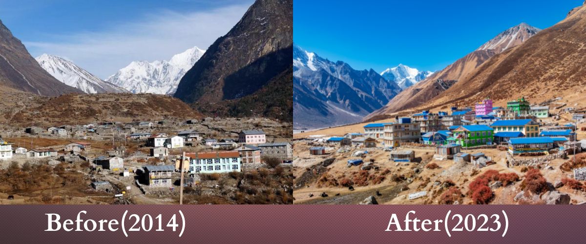 langtang village before and after earthquake
