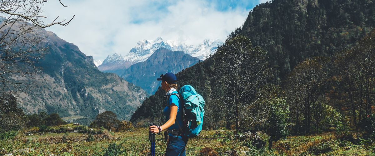 hiker during manaslu trek