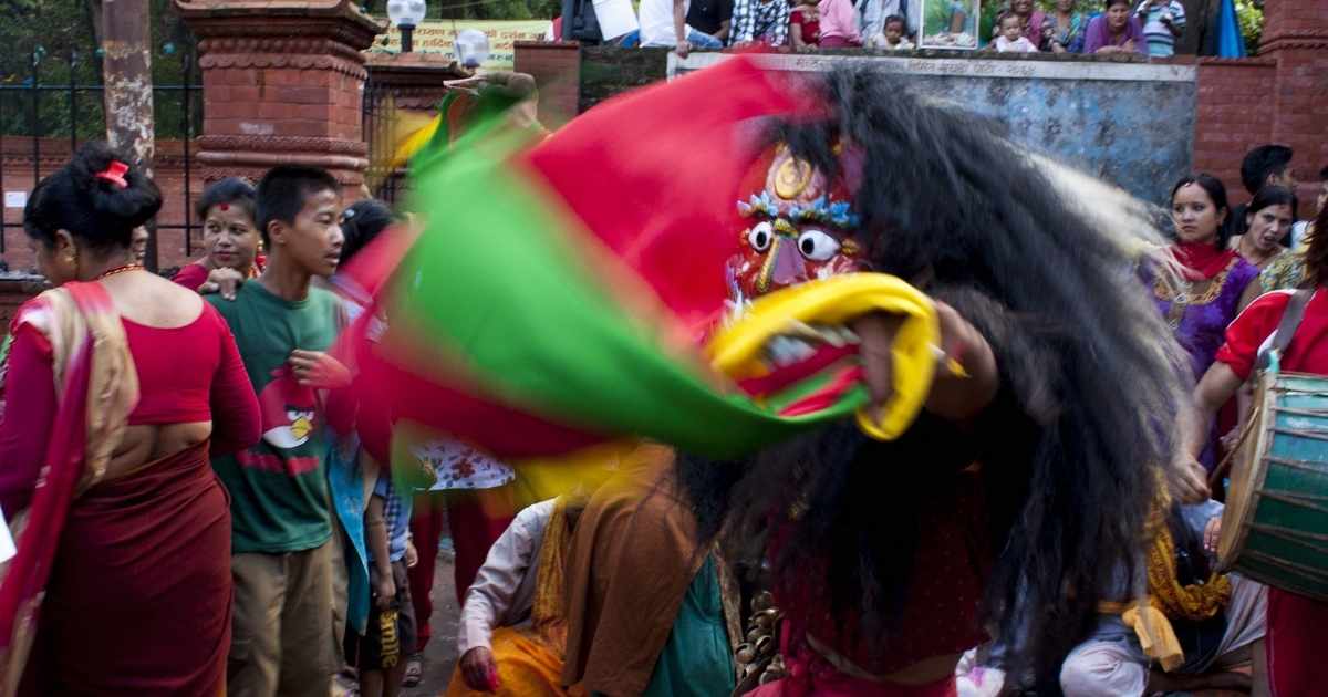 lakhey nach during jatra