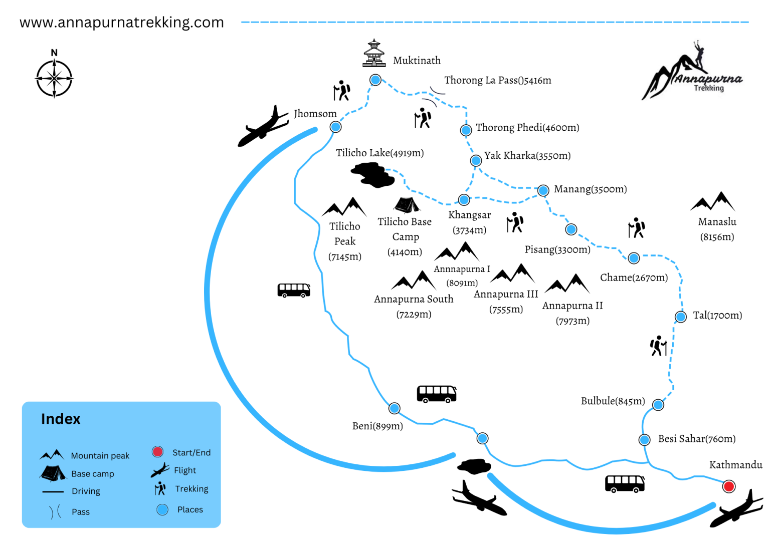 tilicho lake trek map