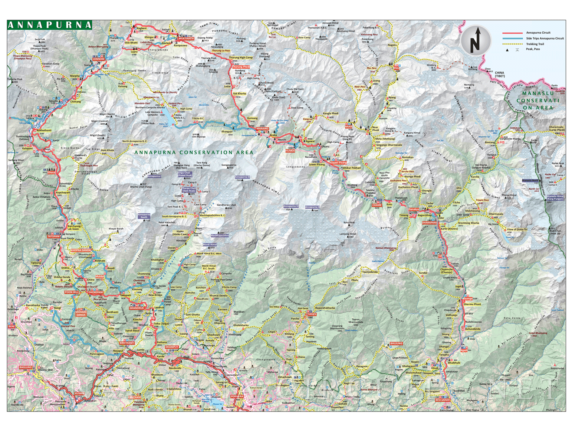 Annapurna Circuit Trek Map