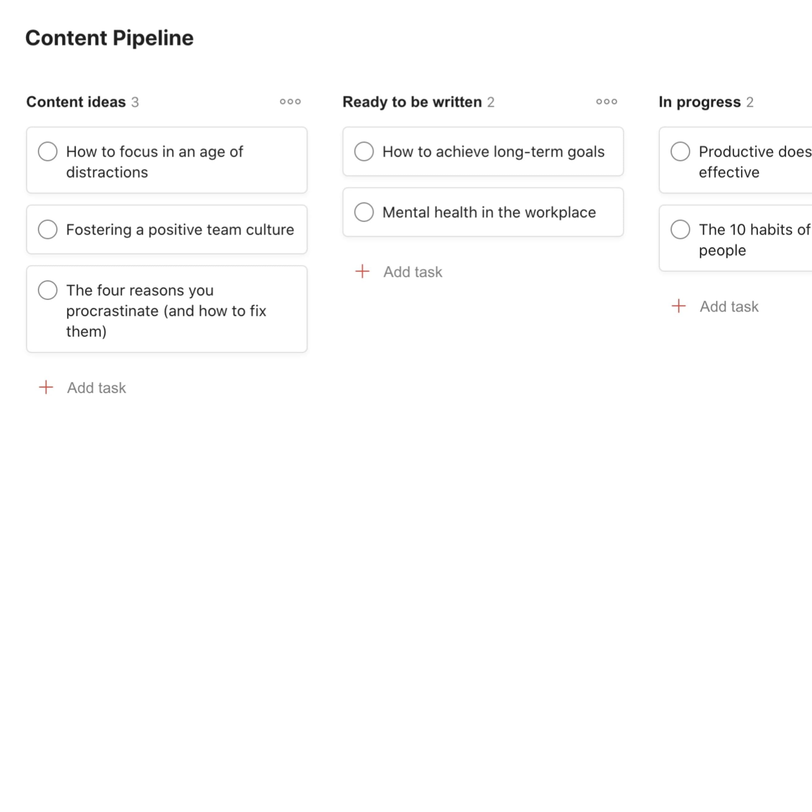 Content Pipeline Templates Todoist
