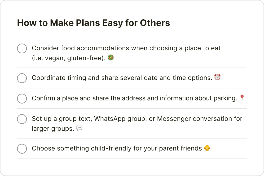 Tips for making gathering easier