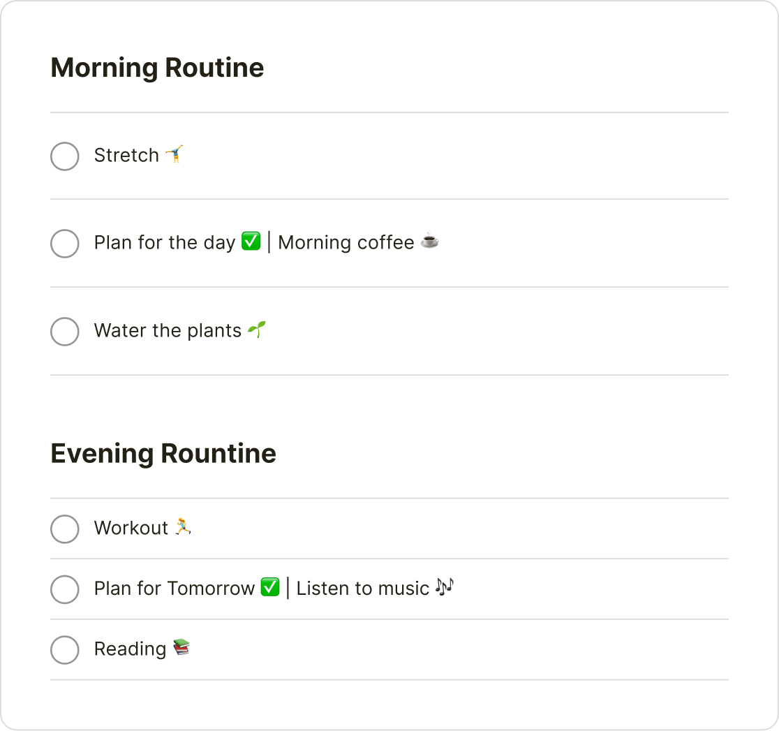 <a href="https://www.todoist.com/inspiration/temptation-bundling">Bundle</a> a daily planning session with an existing habit.