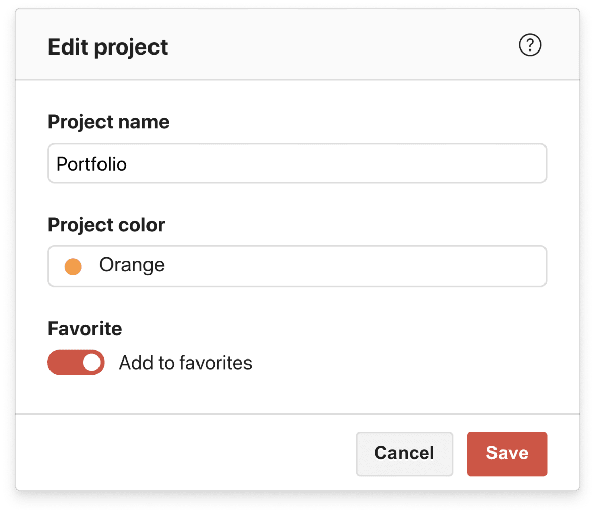 Add your "Portfolio" Todoist projects to favorites