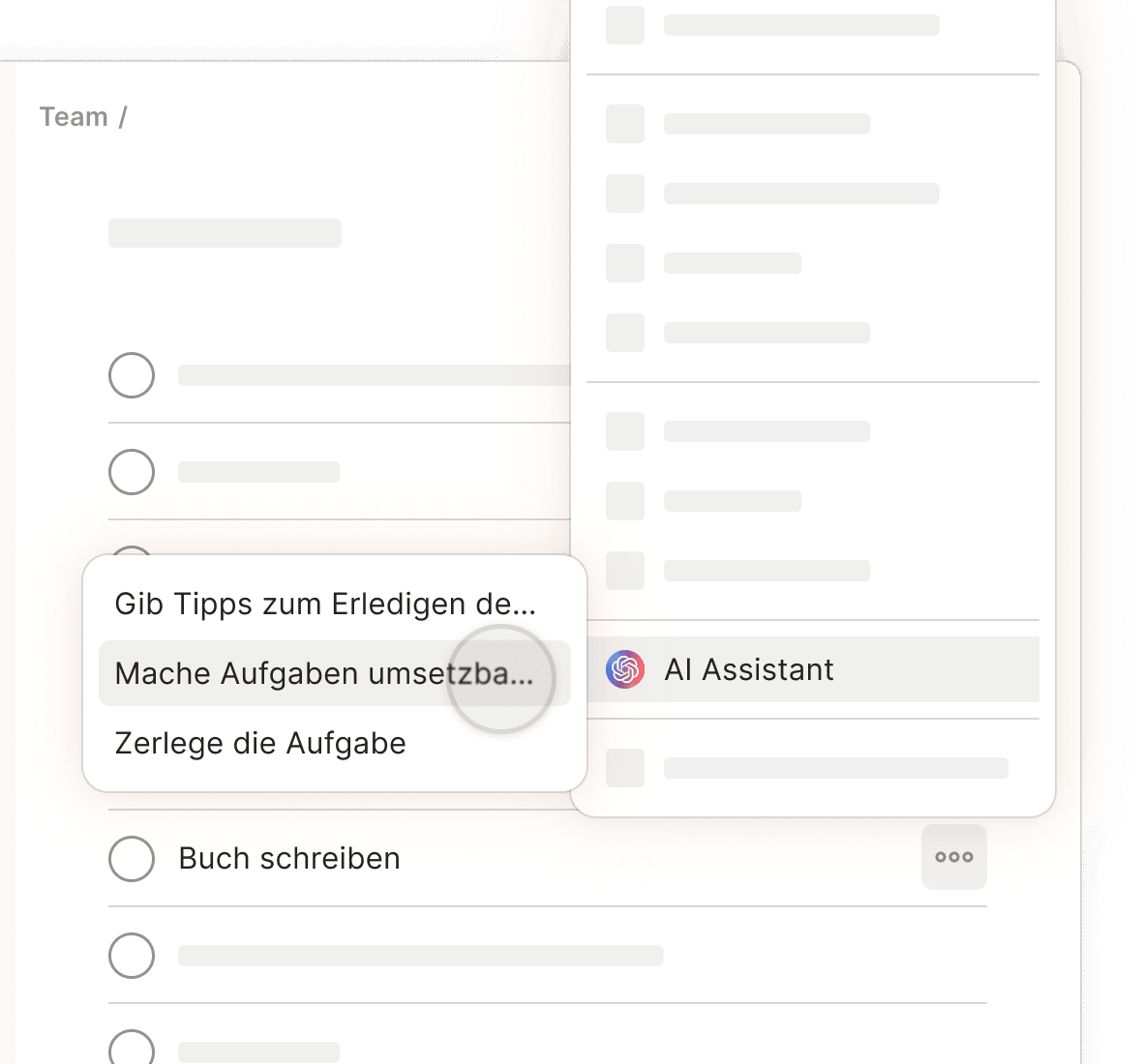 Select Task Assist from a task's context menu to get help accomplishing your tasks.