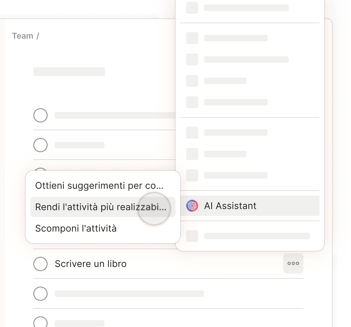 Select Task Assist from a task's context menu to get help accomplishing your tasks.