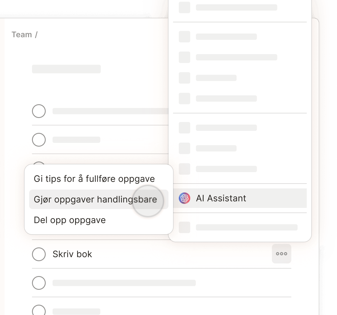 Select Task Assist from a task's context menu to get help accomplishing your tasks.