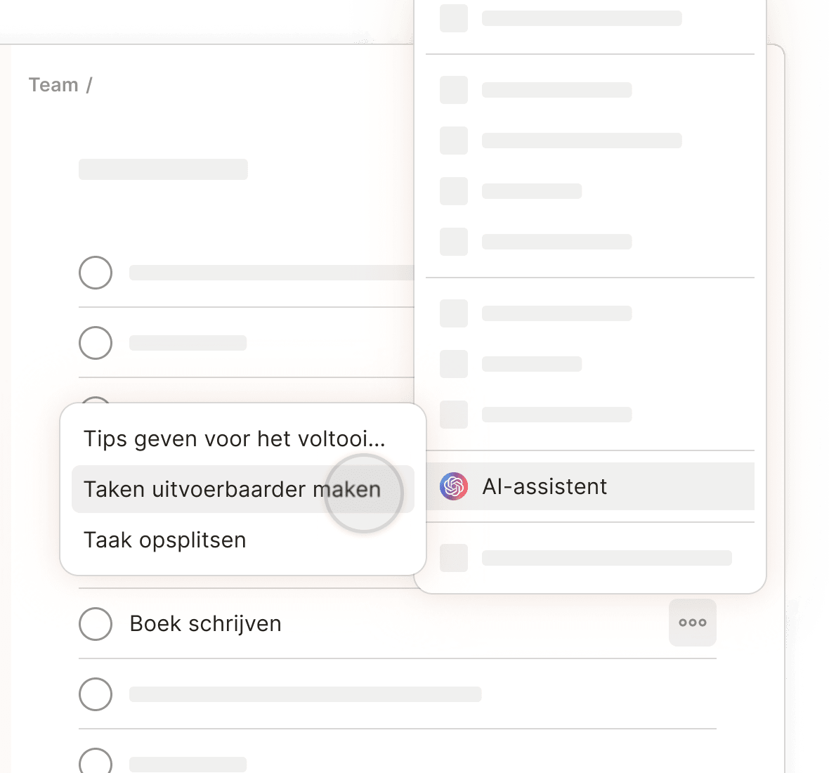 Select Task Assist from a task's context menu to get help accomplishing your tasks.
