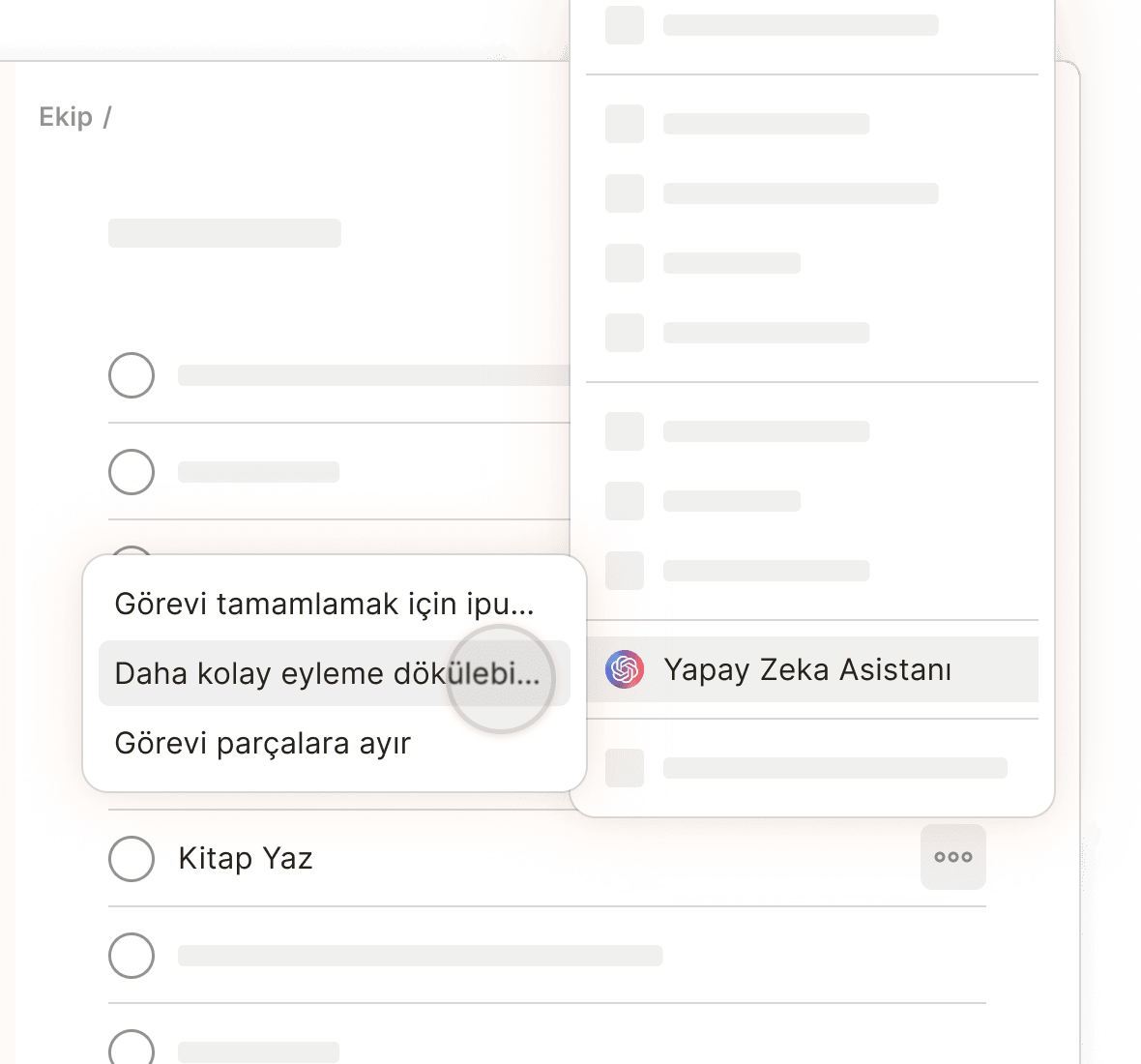 Select Task Assist from a task's context menu to get help accomplishing your tasks.
