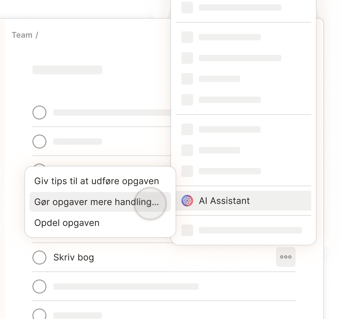Select Task Assist from a task's context menu to get help accomplishing your tasks.