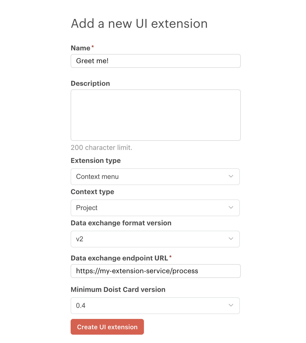 Getting started add UI extension