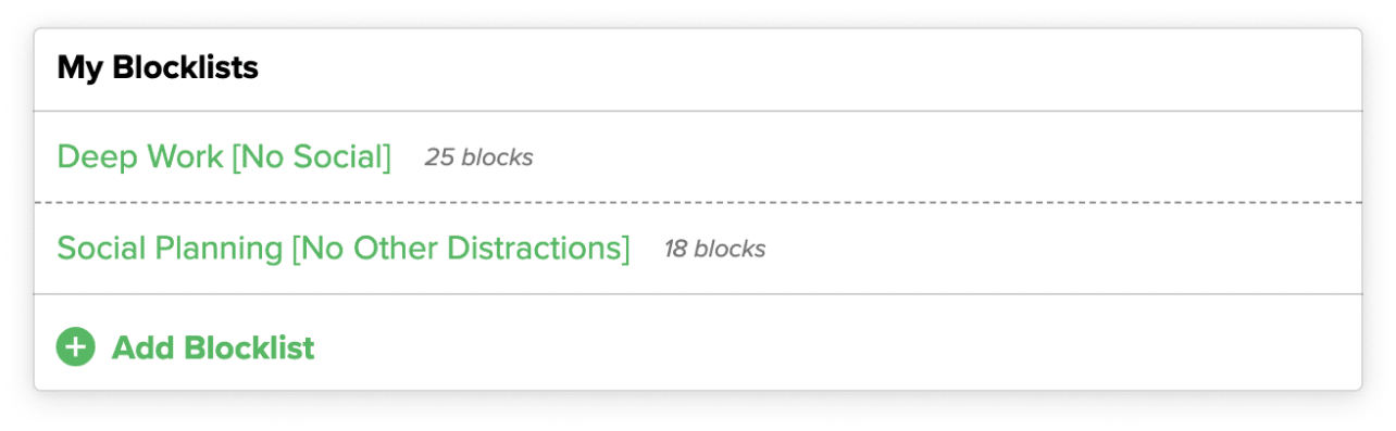 Use Freedom or another site-blocking app to block out distractions when planning social media posts, or when you want to avoid all media—including social—entirely
