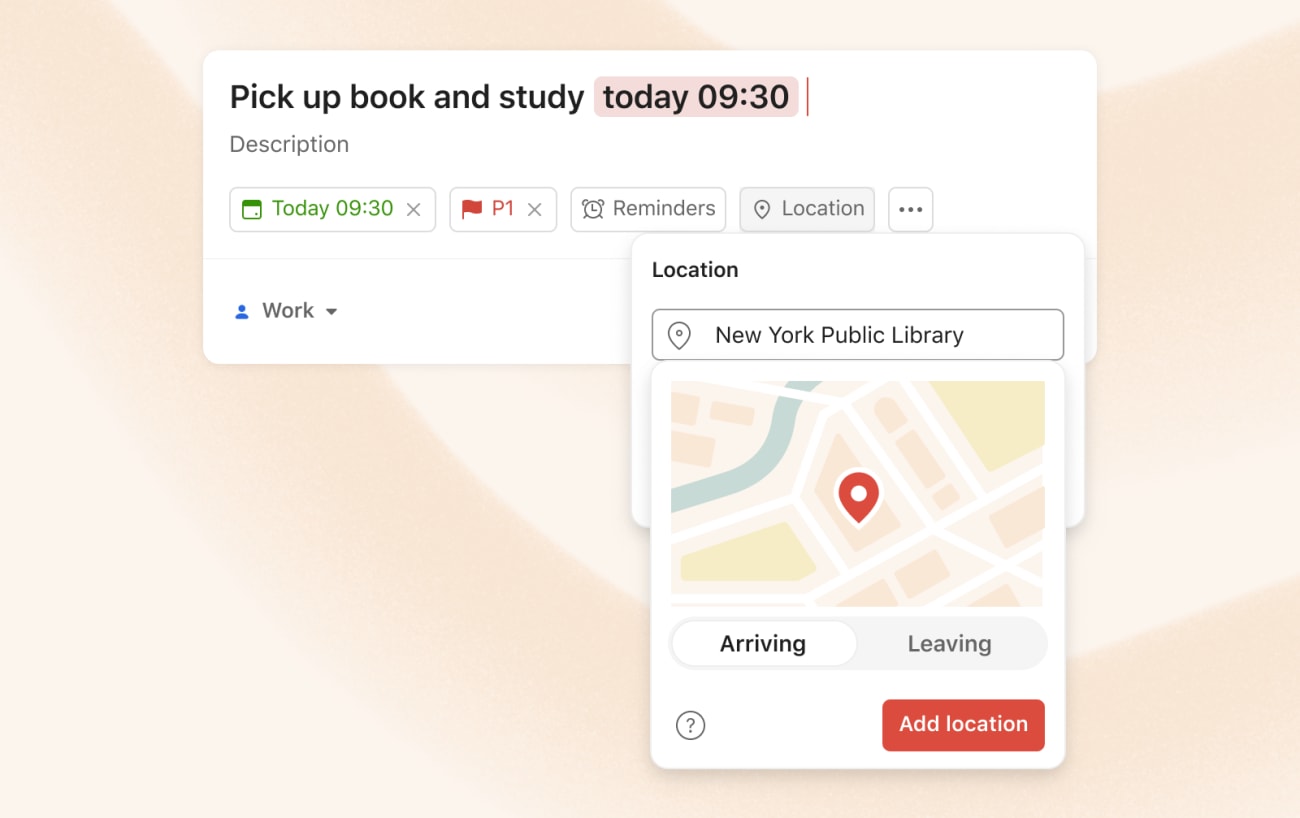 Location reminders have been moved to a separate label
