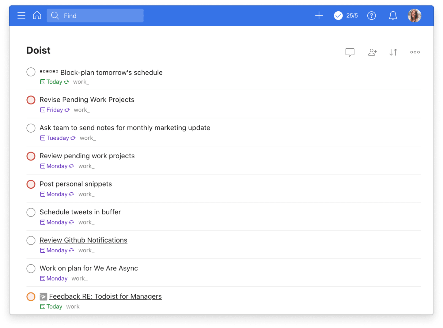 You can group projects together under a single project as sub-projects in Todoist.