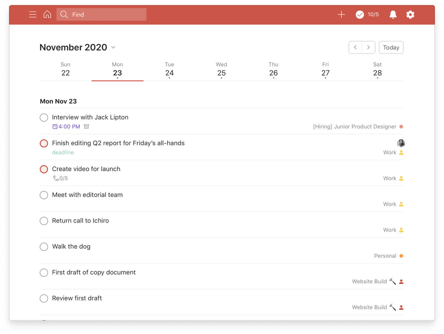 Use <a href="https://www.todoist.com/help/articles/plan-ahead-with-upcoming-view-KgKpuaGq">Upcoming View</a> to view, add, and update tasks weeks and months ahead.