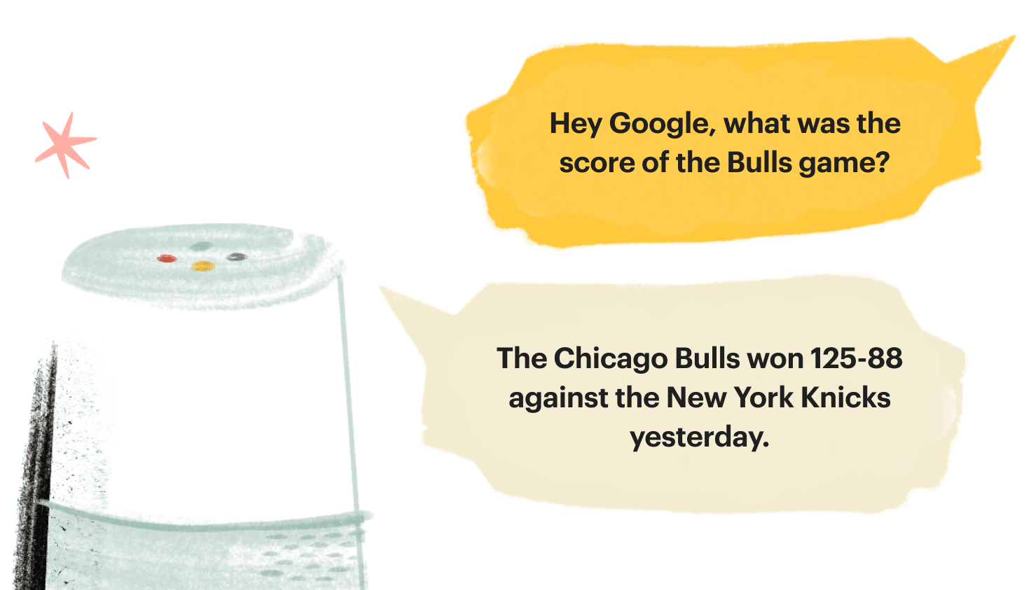 Ask your voice assistant the score of the game.