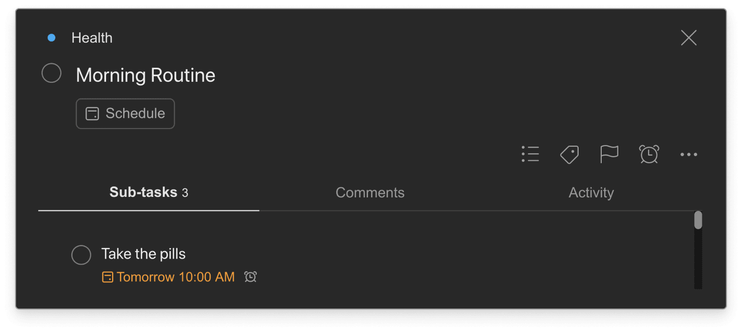 Todoist user <a href="https://twitter.com/thewindev/status/1319388897097416707">Bogdan Bujdea</a> keeps his vitamin routine on track with daily reminders.