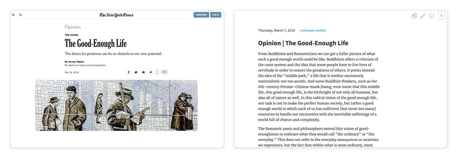 Strip away all the noise and just read.