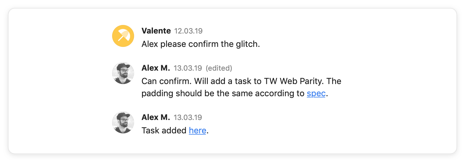 Design and development workflow in Todoist and Twist