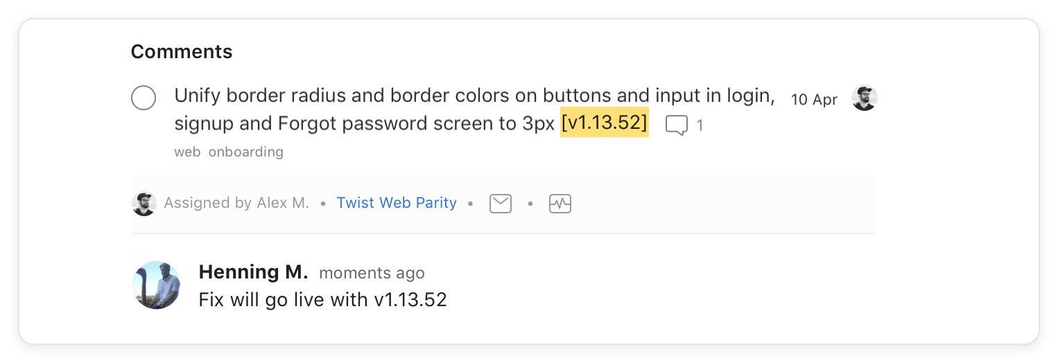 Always include the app version number in discussions