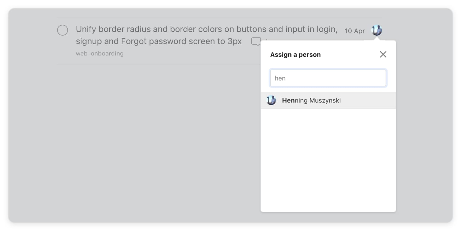 Assigning a task to a developer