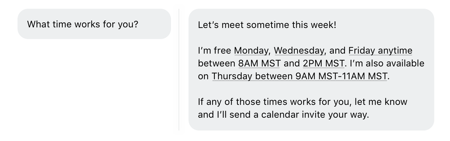 Do the work of providing all relevant context to reduce back-and-forth