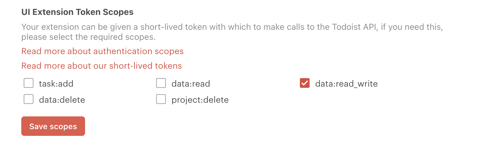 Short-lived Token Scopes