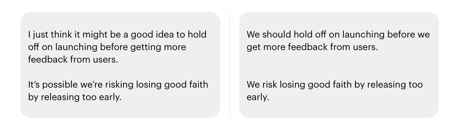 Cut out qualifiers when you're making a strong point