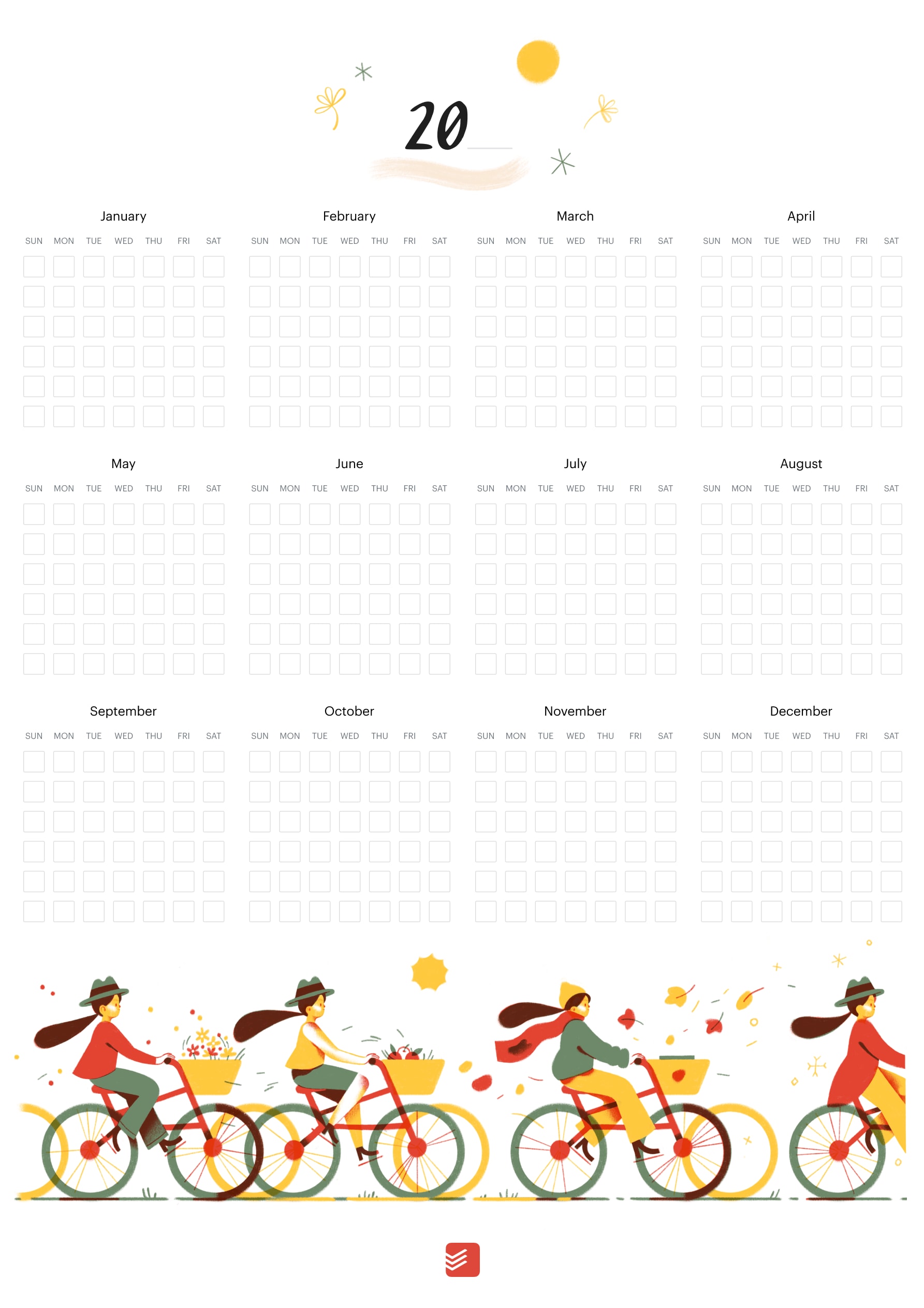 Download our annual calendar template