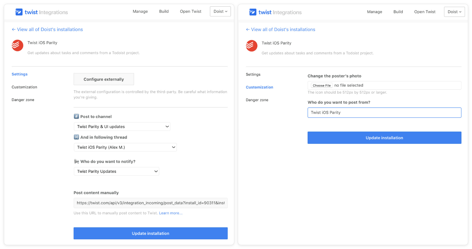 Setting up your Twist and Todoist integration