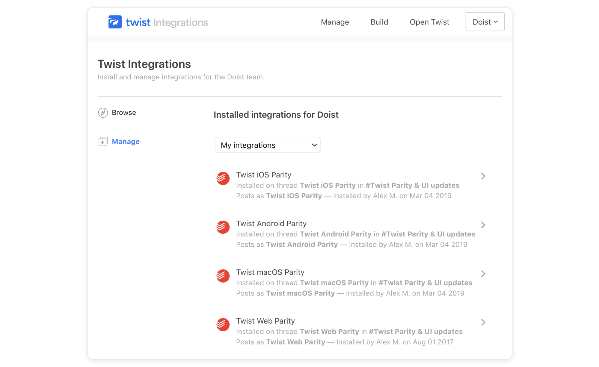 Install Twist integrations