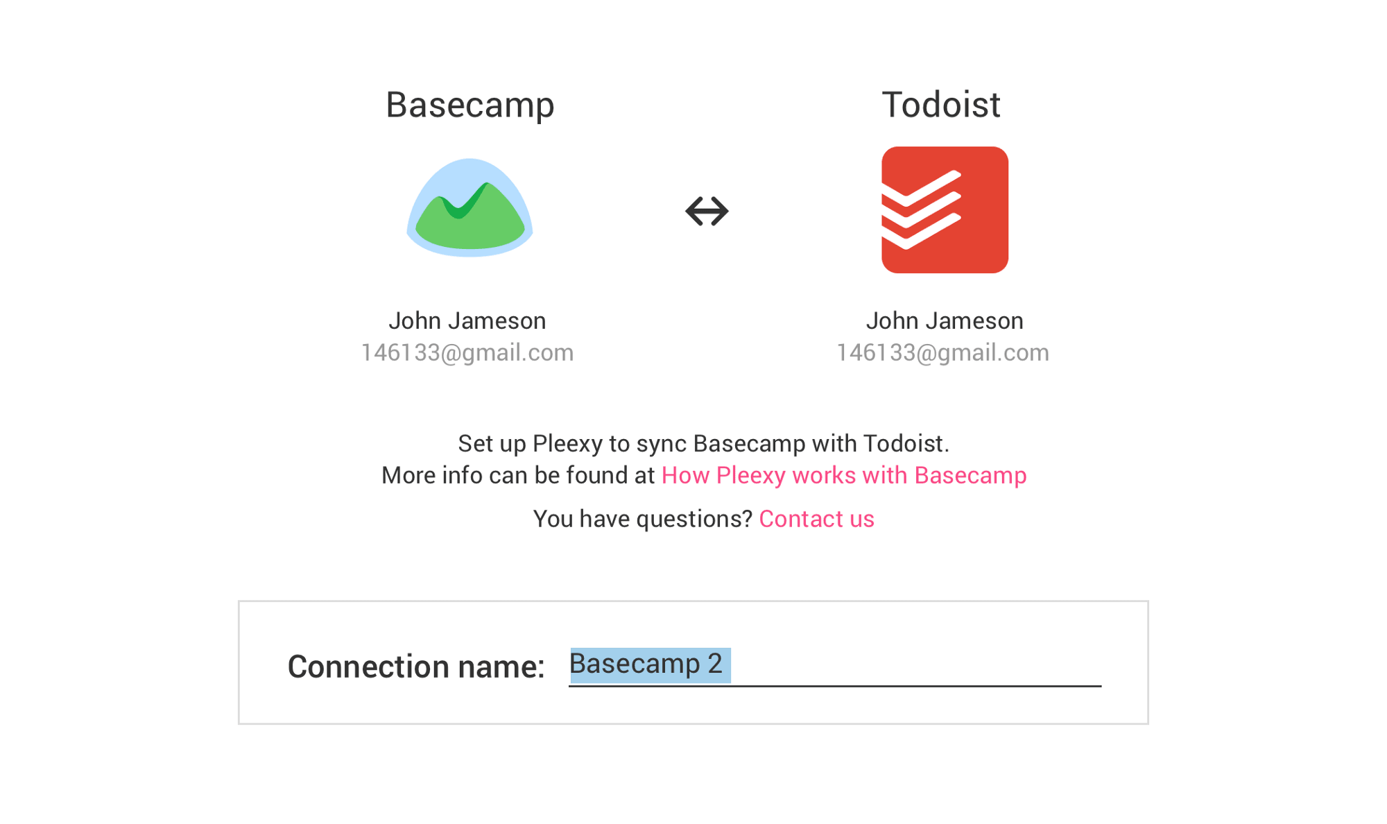 Connect apps like Basecamp with Todoist via Pleexy.