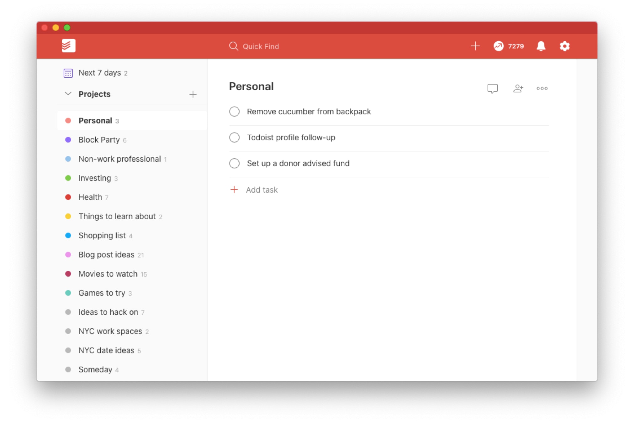 Tracy Chou's Todoist