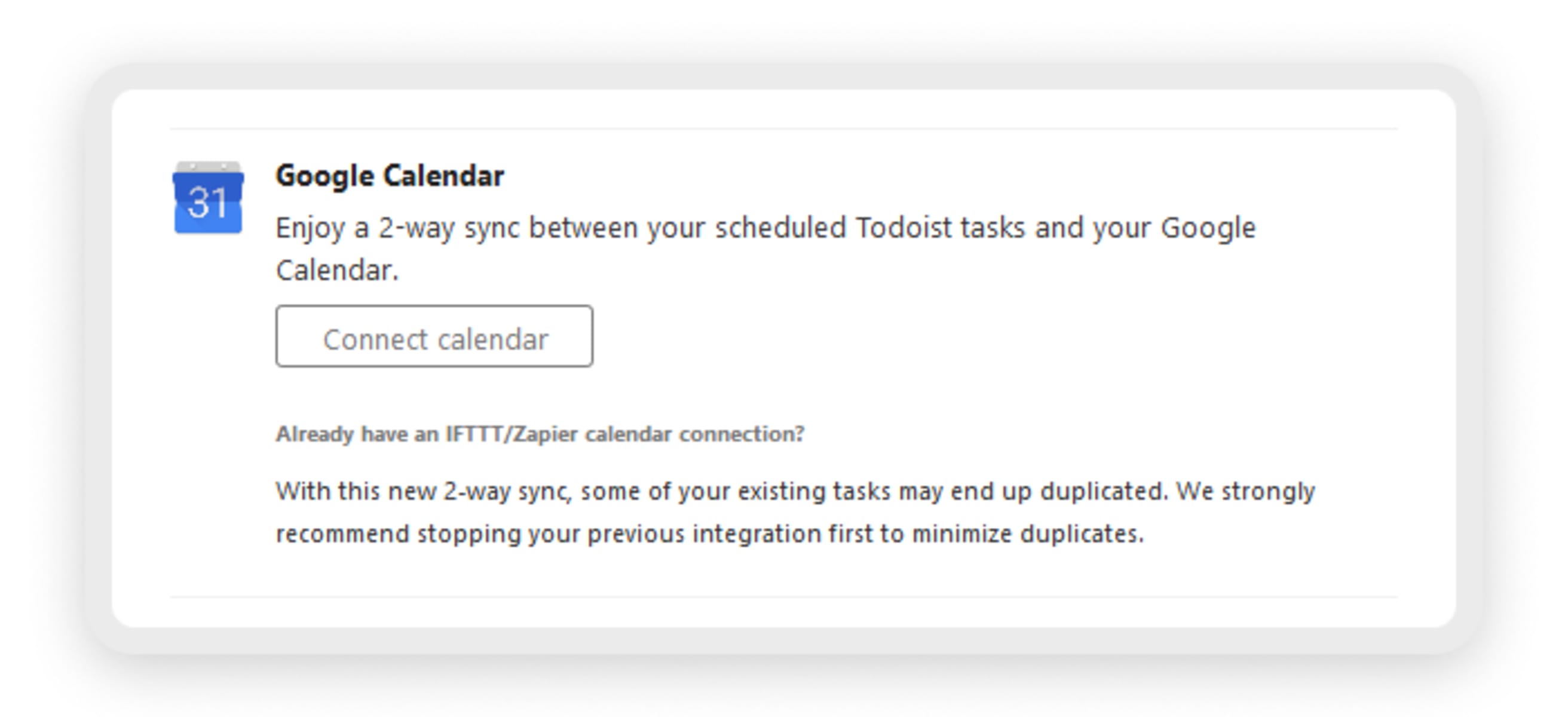 Использование Google Календаря с Todoist