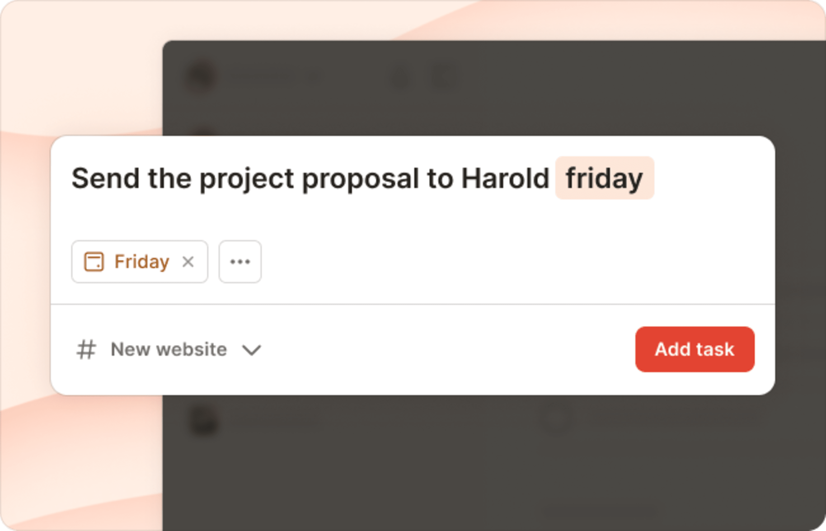 Utiliser la reconnaissance intelligente des dates de Todoist pour planifier une tâche pour vendredi en utilisant un langage naturel.