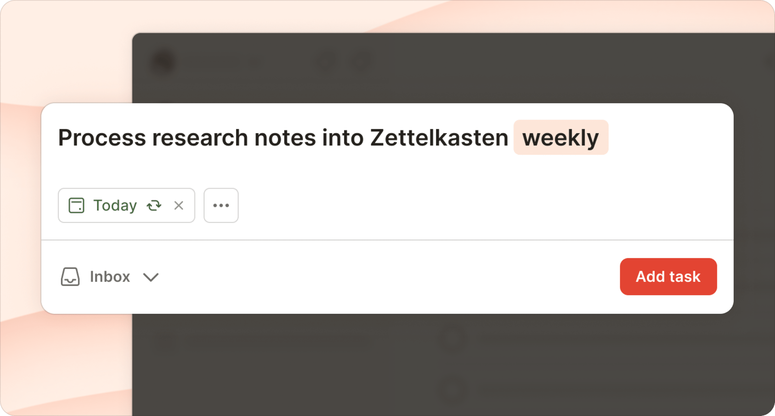 Weekly recurring task in Todoist