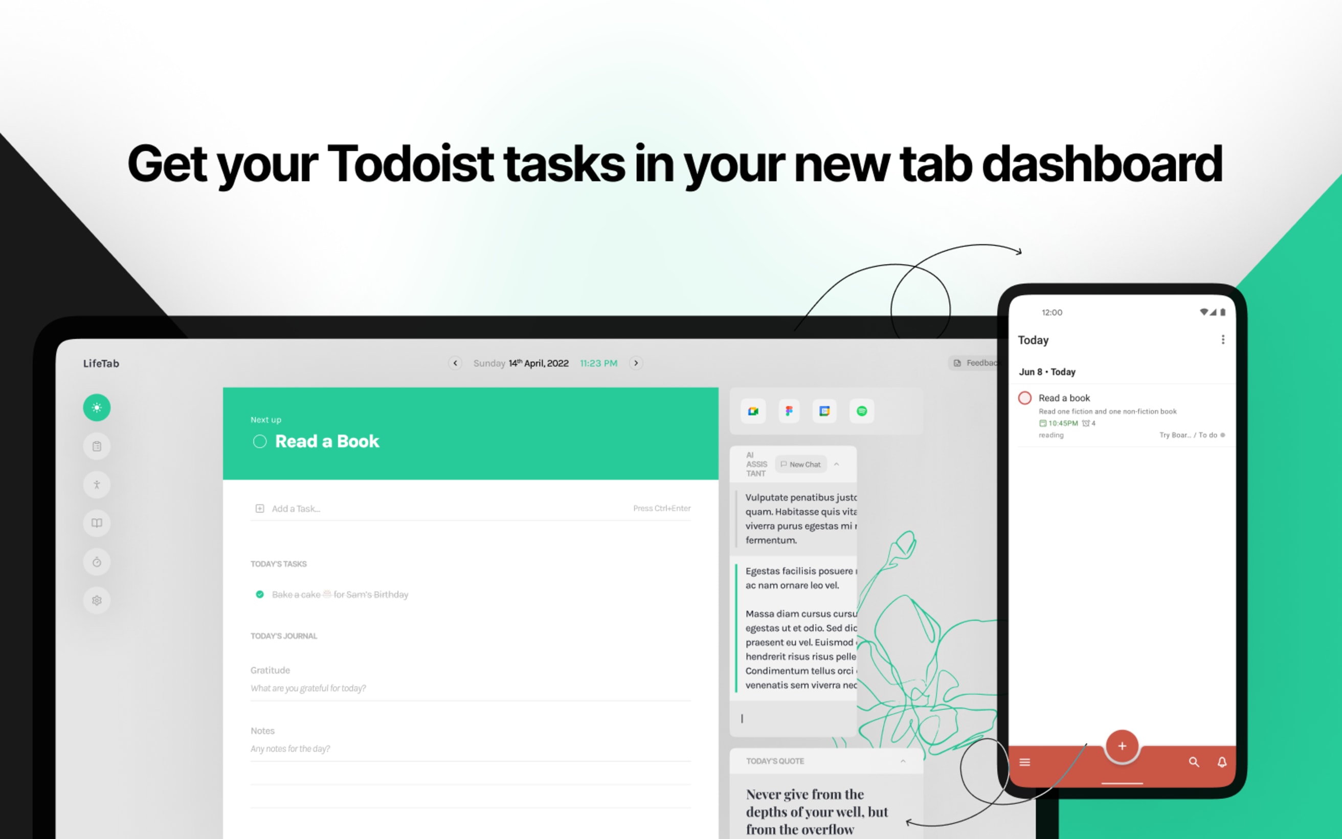 Sincronize suas tarefas do Todoist em seu painel