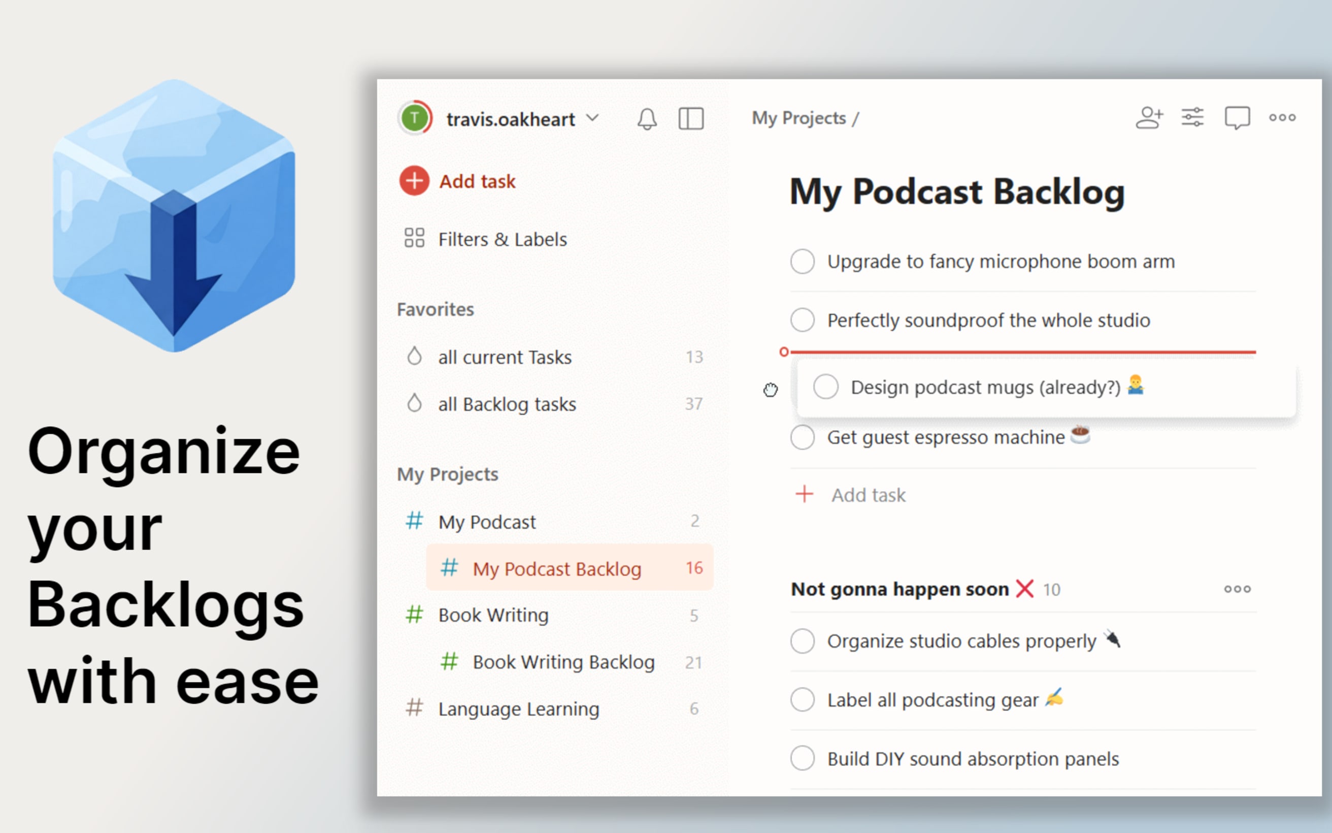 Organize your backlogs with ease