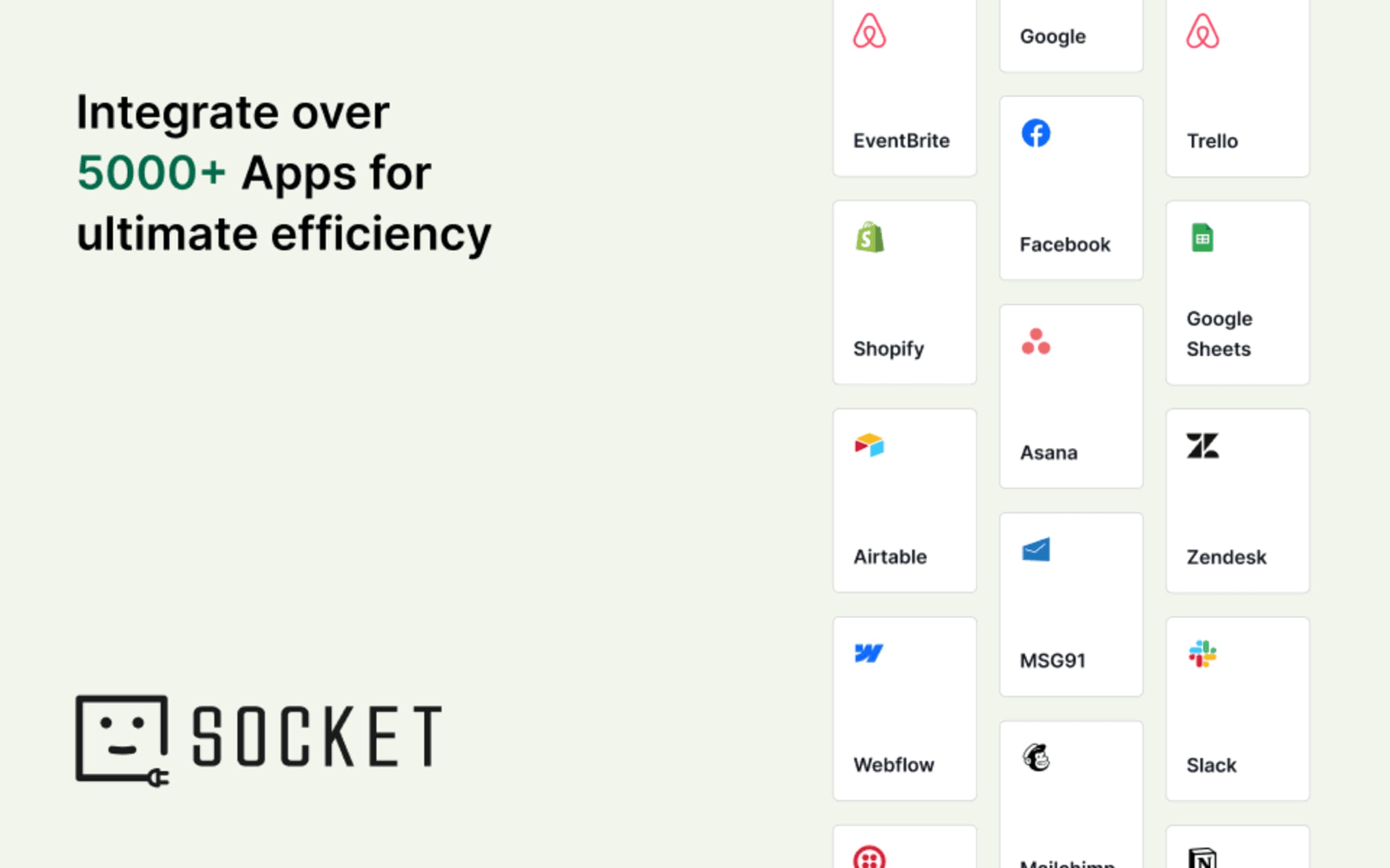 Integrate over 5000+ apps for ultimate efficiency
