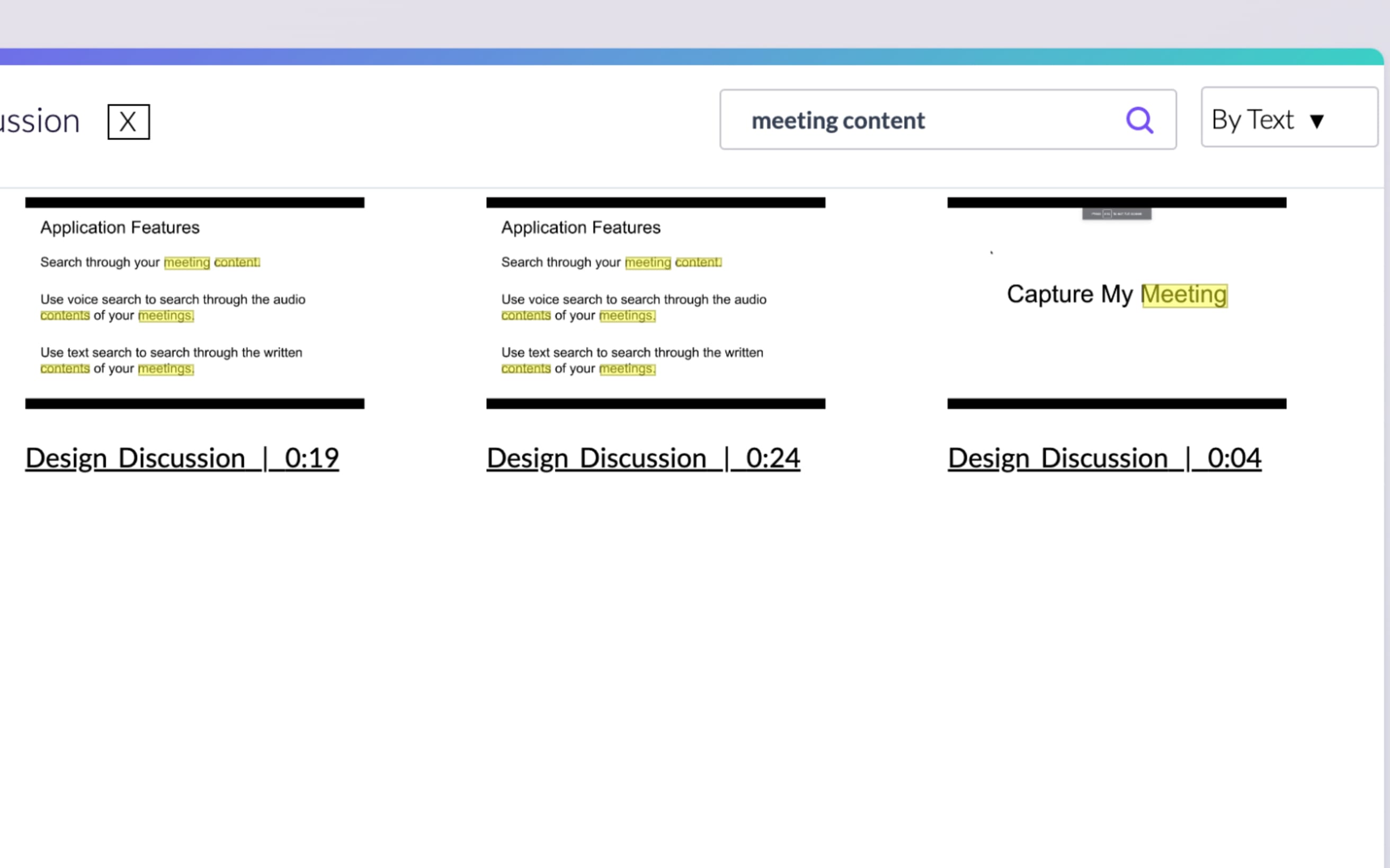 CaptureMyMeeting'de metin arama