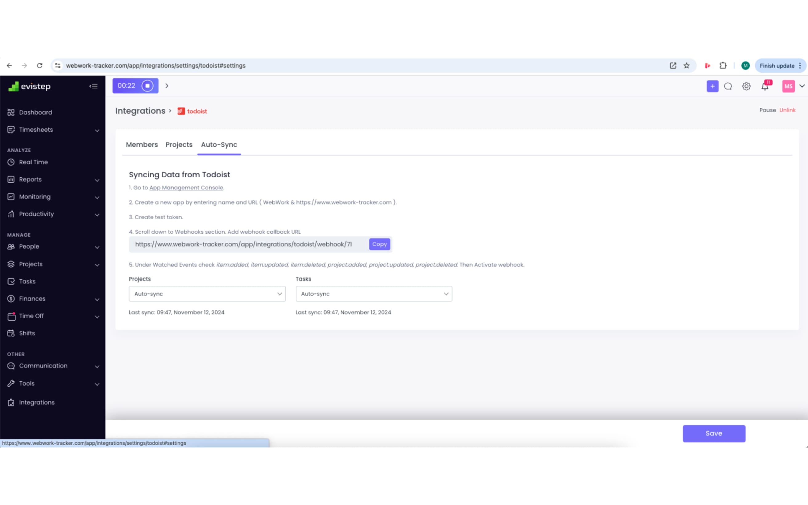 Auto sync