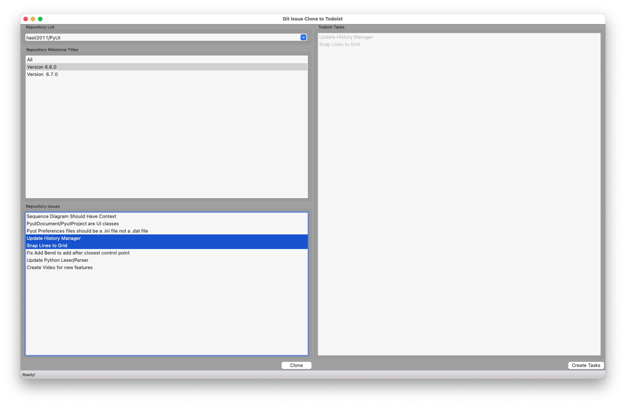 PyGitIssueClone task creator